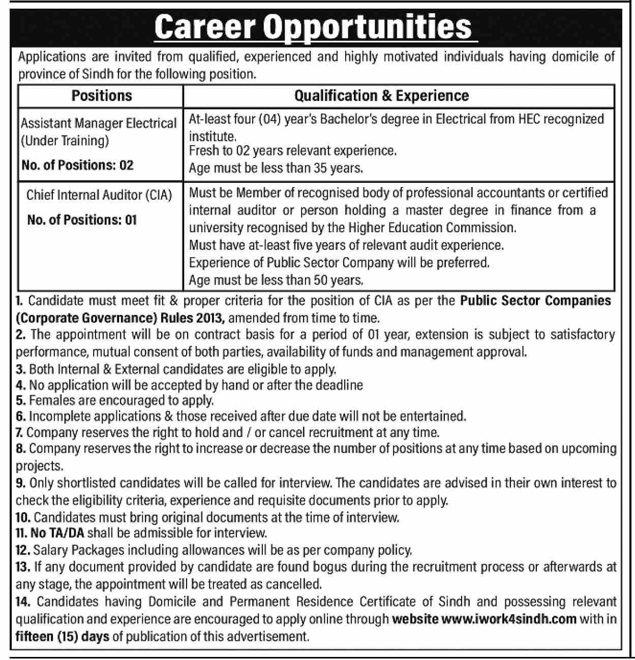Public Sector Organization Sindh Jobs 2025 Jobs 2025 — original advertisement