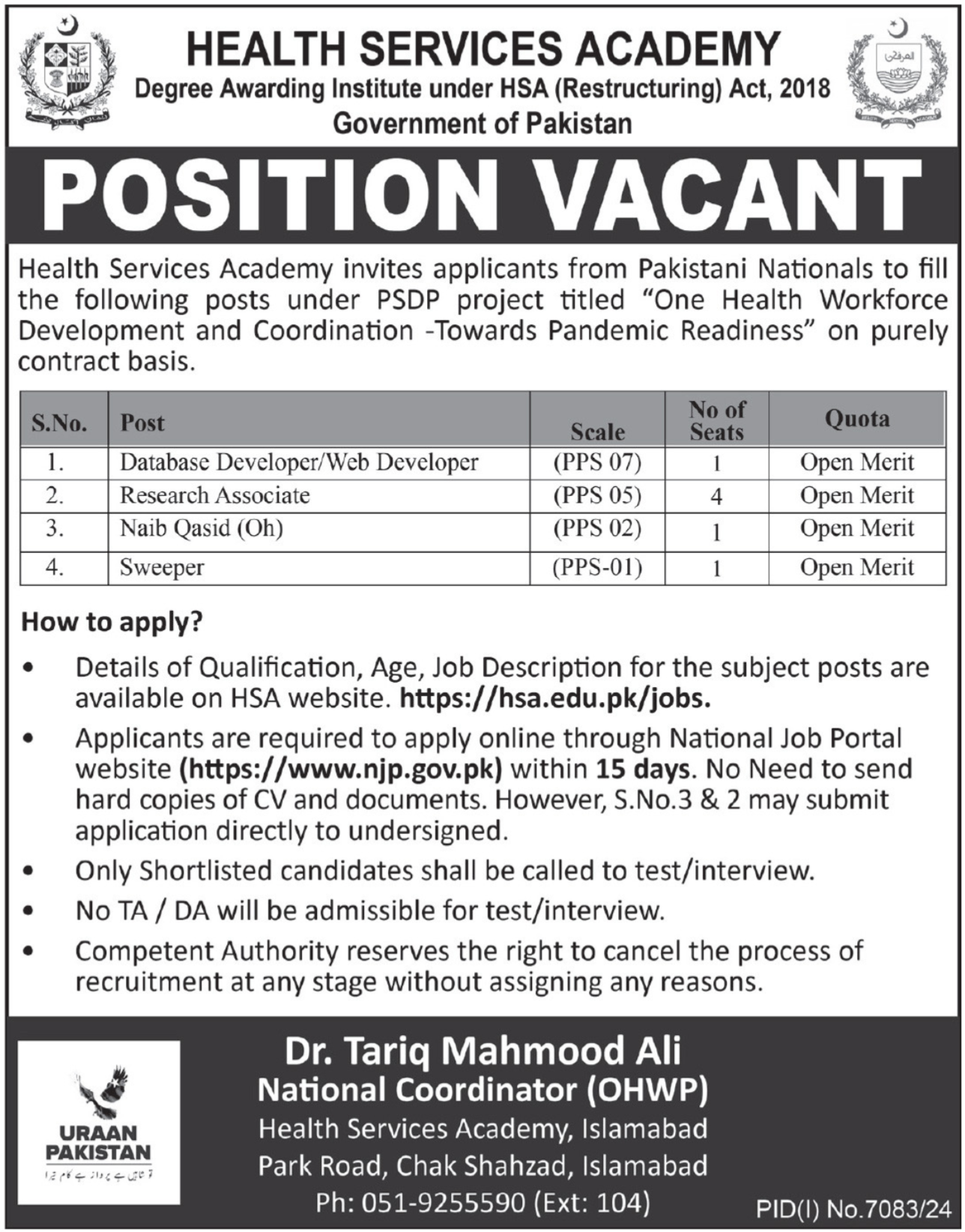 Health Services Academy HSA Jobs 2025 Jobs 2025 — original advertisement