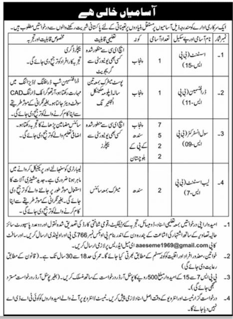 Government Organization Rawalpindi Jobs 2025 – Federal Government Organization Jobs 2025 — original advertisement