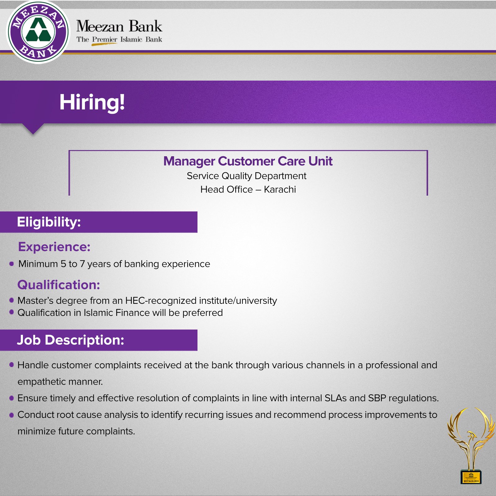 Meezan Bank Karachi Jobs 2025 Jobs 2025 — original advertisement
