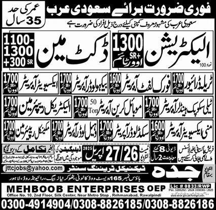 Telescopic Handler Operator & Skid Loader Operator Jobs 2025 – Jeddah Technical Training Center Jobs 2025 — original advertisement