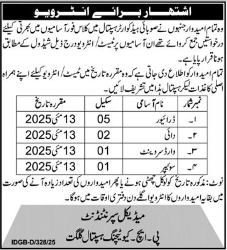 Provincial Headquarter Hospital PHQ Gilgit Jobs 2025 Jobs 2025 — original advertisement