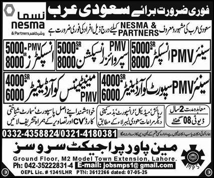 PMV Supervisor Inspection & PMV Inspector Jobs 2025 – Aymco Man Power Services Jobs 2025 — original advertisement