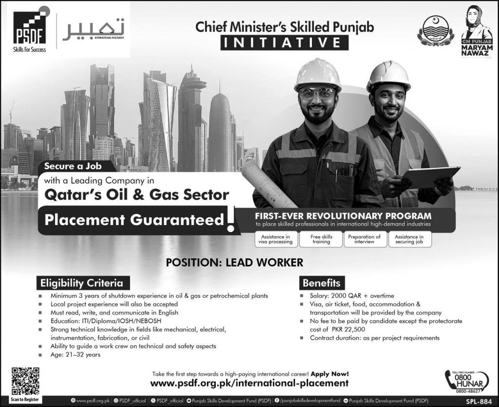 Punjab Skill Development Fund PSDF Lahore Jobs  2025 – Punjab Skills Development Fund Jobs 2025 — original advertisement