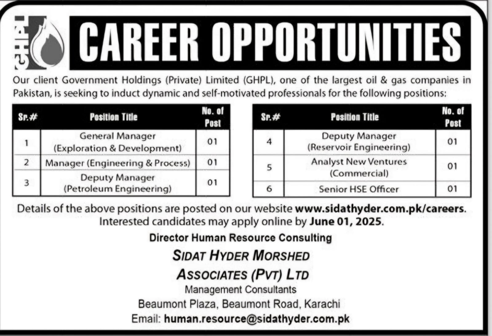 Government Holdings Private Limited GHPL Jobs 2025 – Private Company Jobs 2025 — original advertisement