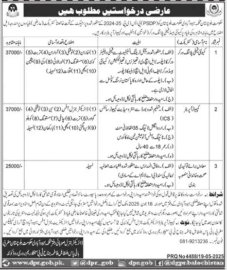 Population Welfare Department Quetta Jobs 2025 – Population Welfare Department Balochistan Jobs 2025 — original advertisement