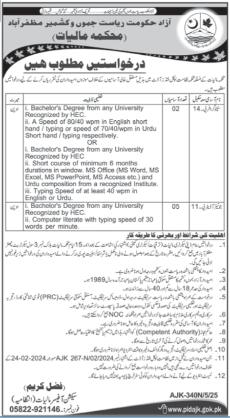 Local Fund Audit Department Muzaffarabad Jobs 2025 – Local Govt Department Ajk Jobs 2025 — original advertisement