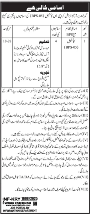 Constable Jobs In Government Organization – Public Sector Organization Jobs 2025 — original advertisement