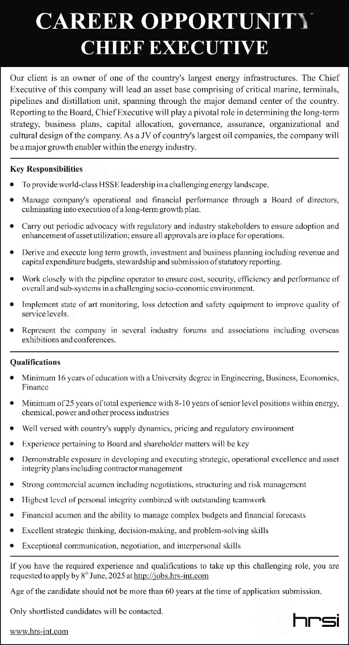 Human Resource Solution International HRSI Jobs 2025 – HRSG People and Business karachi Jobs 2025 — original advertisement
