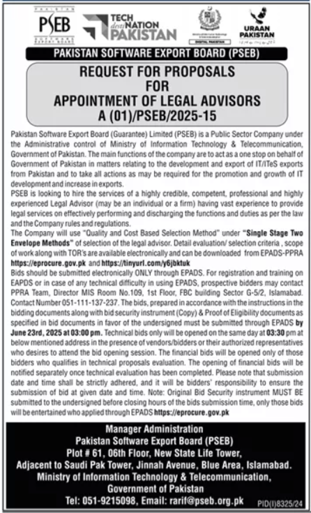 Pakistan Software Export Board PSEB Jobs 2025 Jobs 2025 — original advertisement