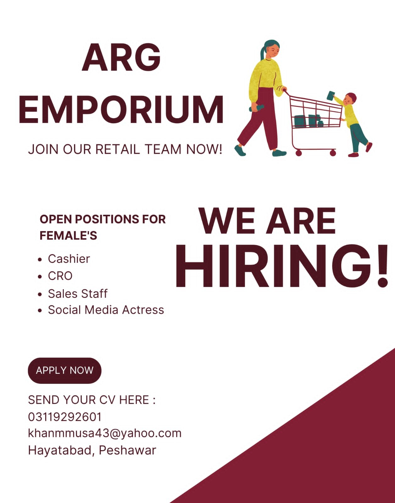 Arg Emporium Peshawar Khyber Pakhtunkhwa Jobs 2025 – Public Sector Organization Jobs 2025 — original advertisement