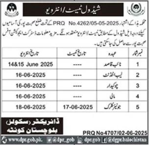 Schools Education Balochistan Sohbatpur Test Interview 2025 – Education Department Balochsitan Jobs 2025 — original advertisement