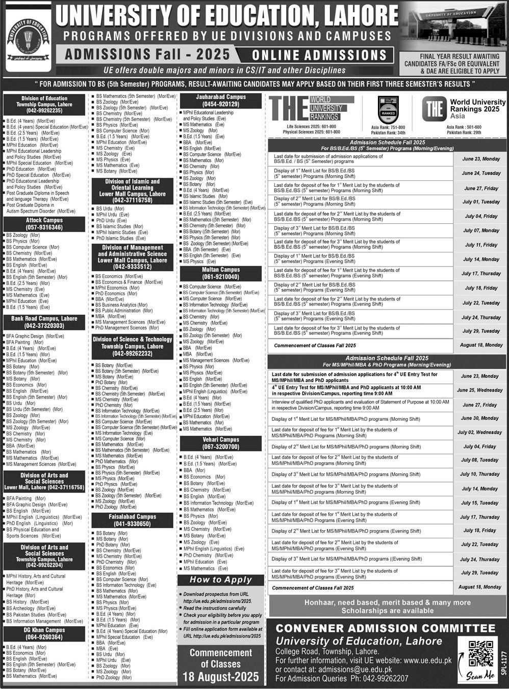 Admission Open in University of Veterinary Animal Sciences – University of Health Sciences Lahore Admissions 2025 — original advertisement