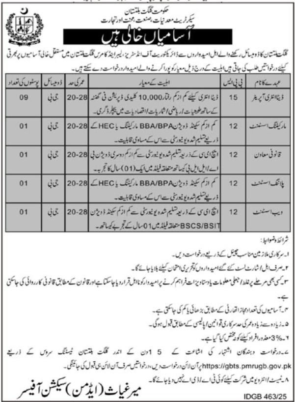 Performance Management & Reforms Unit PMRU Gilgit Jobs 2025 – Government of Gilgit-Baltistan Jobs 2025 — original advertisement