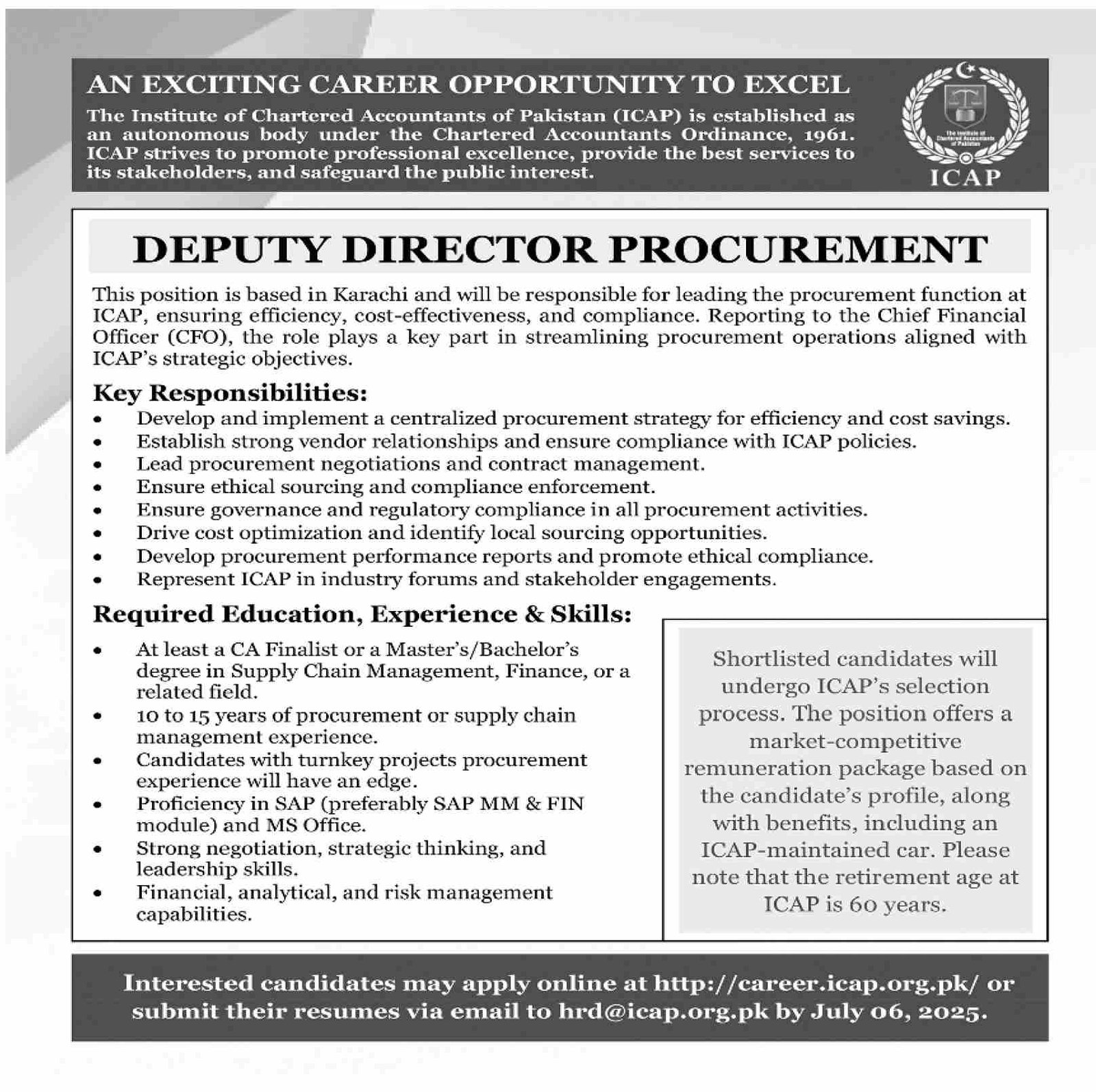 Institute Of Chartered Accountants Sindh Jobs 2025 – Chartered University Of South Punjab Jobs 2025 — original advertisement