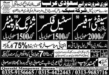 Shuttering Carpenter & Safety Officer Jobs 2025 – Mohmand Group Trade Test & Technical Training Center Jobs 2025 — original advertisement
