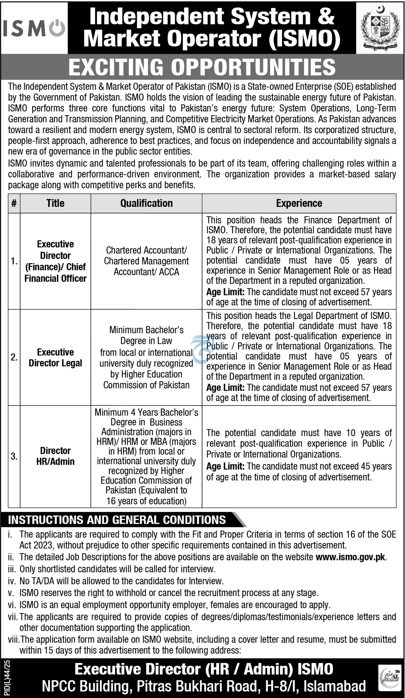 Independent System & Market Operator ISmo Jobs 2025 – Public Sector Organization Jobs 2025 — original advertisement