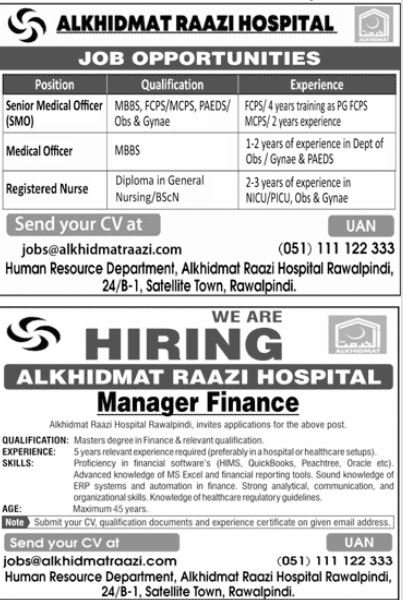 Al Khidmat Raazi Hospital Rawalpindi Jobs 2025 – Alkhidmat Jobs 2025 — original advertisement