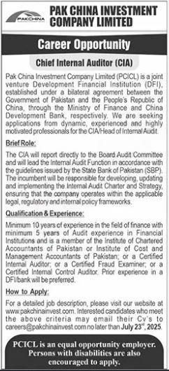 Pak China Investment Company Limited Karachi Jobs 2025 – Private Company Jobs 2025 — original advertisement
