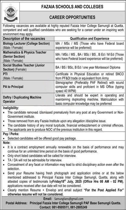 SBK Womens University Quetta Interviews Schedule 2025 – Sardar Bahadur Khan Women's University Quetta Jobs 2025 — original advertisement