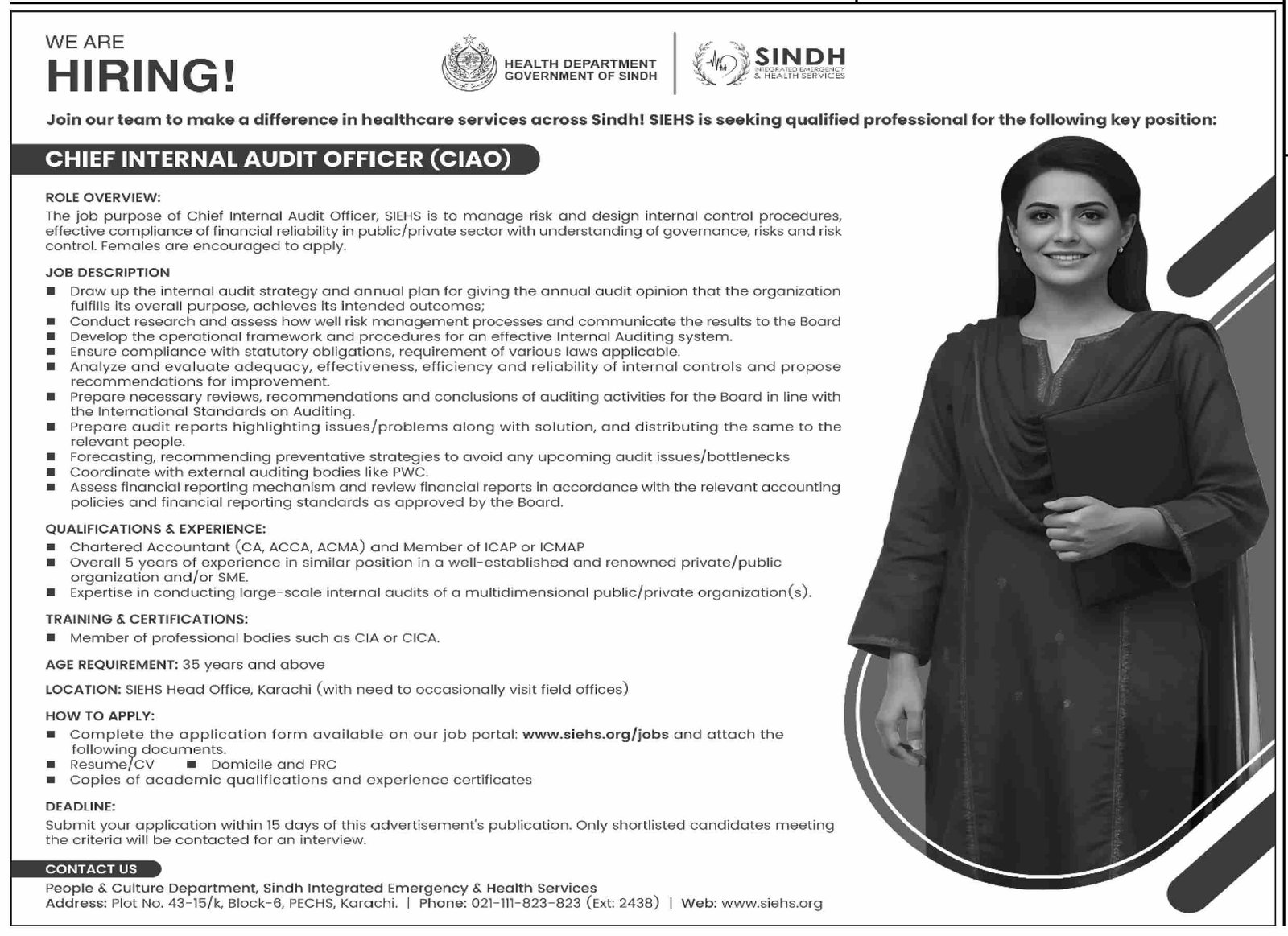 Sindh Integrated Emergency & Health Services Job 2025 Jobs 2025 — original advertisement