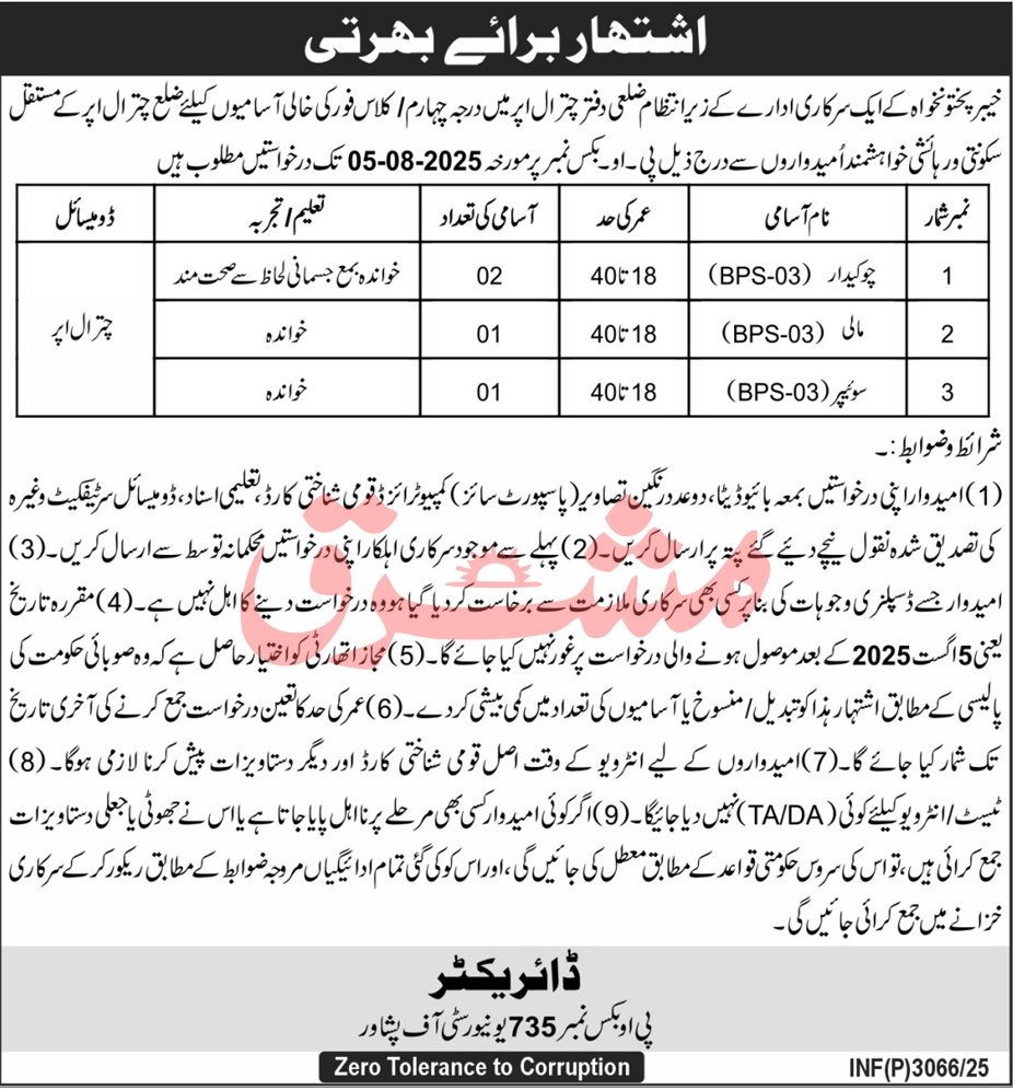 Government Organization Chitrial Jobs 2025 – Public Sector Organization Jobs 2025 — original advertisement