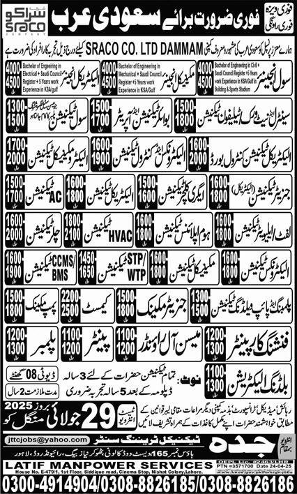 Civil Engineer & Pipe Welding Technician Jobs 2025 – Jeddah Technical Training Center Jobs 2025 — original advertisement