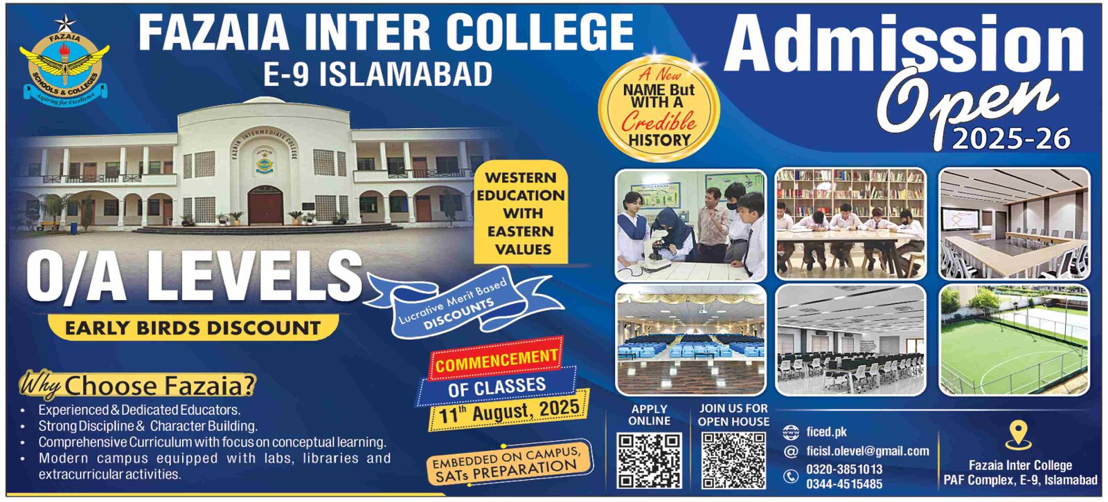 Admission Open in Fazaia Inter College Islamabad 2025 – Fazaia Schools & Colleges Admissions 2025 — original advertisement