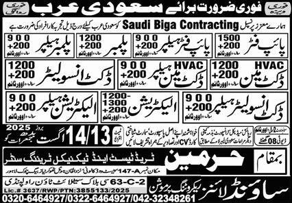 Pipe Fitter & Duct Insulator Jobs In Saudi Arabia – Sound Lines Recruiting Promotion Jobs 2025 — original advertisement