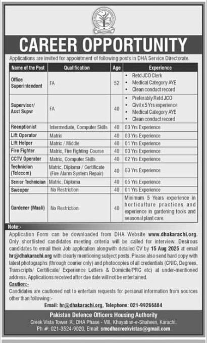Defence Housing Authority Jobs 2025 Jobs 2025 — original advertisement