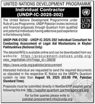 United Nations Development Programme UNDP Job 2025 – United Nations Development Programme UNDP Pakistan Jobs 2025 — original advertisement