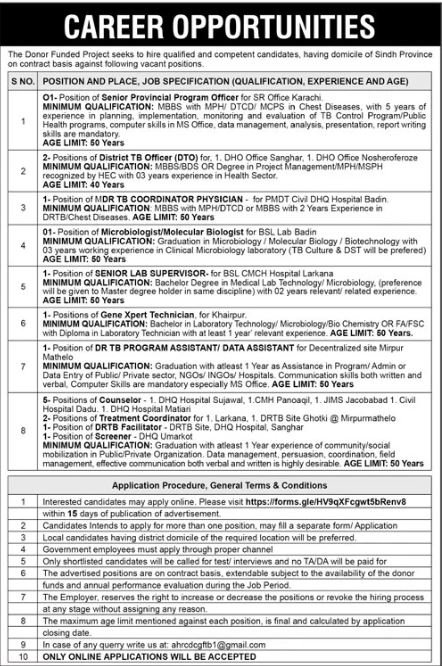 Donor Funded Program Karachi Jobs 2025 – Public Sector Organization Jobs 2025 — original advertisement