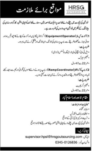 HRSG Outsourcing Pvt Limited Lahore Jobs 2025 – HRSG People and Business karachi Jobs 2025 — original advertisement