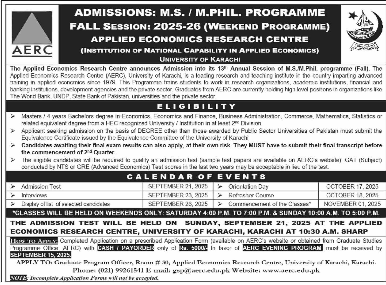 Admission Open in Univeristy of Karachi Sindh 2025 – University of Karachi Admissions 2025 — original advertisement