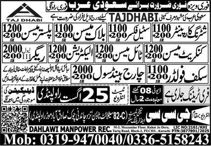 Shutring Carpanter And Rigger Jobs in Saudia Arabia 2025 – GCC Techni Test & Training Center Telecom Jobs 2025 — original advertisement