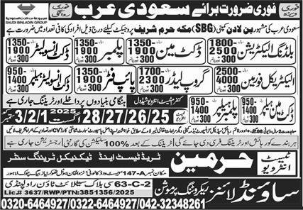 Group Leader & Duct Insulator Jobs 2025 In Saudi Arabia – Sound Lines Recruiting Promotion Jobs 2025 — original advertisement