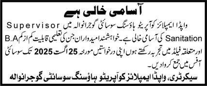 Wapda Employees Cooperative Housing Society WECH Jobs 2025 – Water and Power Development Authority Jobs 2025 — original advertisement