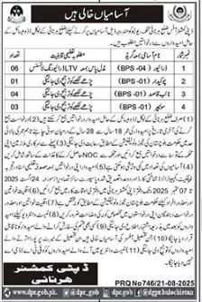 Deputy Commissioner Office Harnai obs 2025 – Revenue Department Balochistan Jobs 2025 — original advertisement