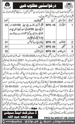 District & Session Judge Killa Abdullah Jobs 2025 Jobs 2025 — original advertisement