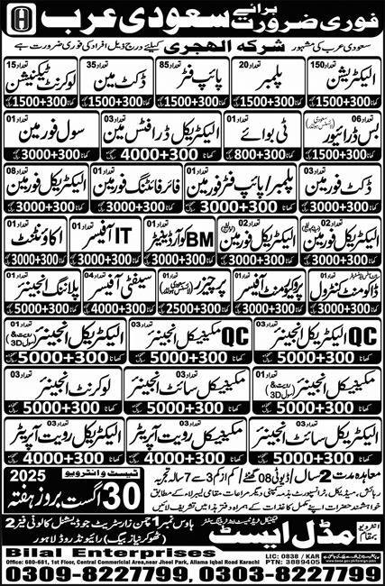 QC Mechanical Engineer & Fire Fighting Foreman Jobs 2025 – Middle East Technical Trade Test & Training Center Jobs 2025 — original advertisement
