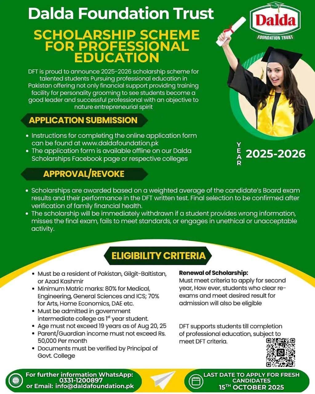 Dalda Foundation Trust Schlorship Scheme 2025 Jobs 2025 — original advertisement