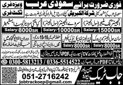 Engineering Manager And Servay Engineer Job in Saudia Arabia – Job Track Manpower Bureau Jobs 2025 — original advertisement