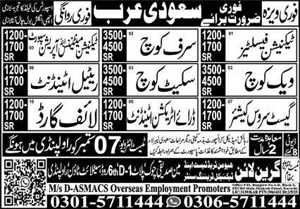 Life Guard And Surf Koch Jobs in Saudia Arabia 2025 – Green Line Human Resource Manpower Jobs 2025 — original advertisement
