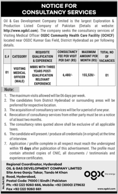 Oil & Gas Development Company Limited OGDCL Hyderabad Job – Oil & Gas Development Company LTD Jobs 2025 — original advertisement