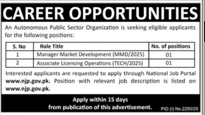 Public Sector Organization Islamabad Jobs 2025 Jobs 2025 — original advertisement