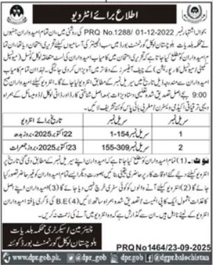 Local Government Board Quetta Jobs Interview 2025 – Local Government and Rural Development Department Balochistan Jobs 2025 — original advertisement
