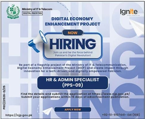 Ignite National Technology Fund Digital Pakistan Jobs 2025 – Ministry of Information Technology and Telecommunication Jobs 2025 — original advertisement
