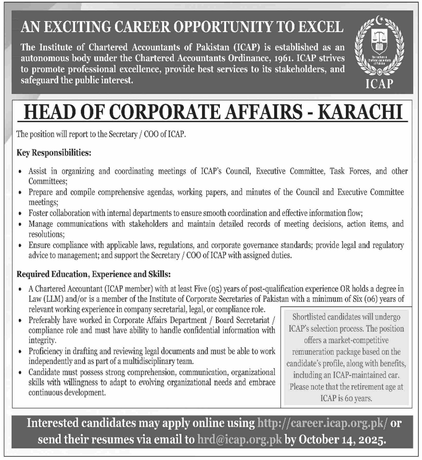 Institute Of Chartered Accountants Of Pakistan Karachi Job – Pakistan Institute of Public Finance Accountants Jobs 2025 — original advertisement