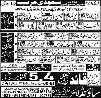 Mechanical Foreman & Scaffolder Chargehand Jobs 2025 – Sound Lines Recruiting Promotion Jobs 2025 — original advertisement