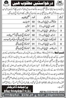 Ziarat Development Package Jobs 2025 – Public Sector Organization Jobs 2025 — original advertisement